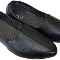 Classic Black Leather Mojari Flats, Traditional Indian Slip-On Shoes, Pointed Toe Jutti-image-43