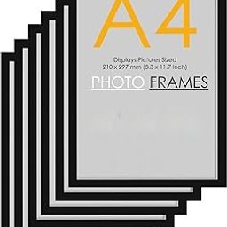 ashit A4 Size Photo Frame For Wall Set of 6 Black Picture Frame For Home and Office Decoration, Size -8x12 Inches-image-69