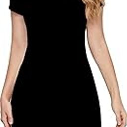 Women's Short Sleeves Casual Midi Bodycon Polyster Blend Dress (38" Inches)-image-2