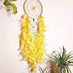 UVID Art and Craft Supplies Feather Dream Catcher (25 inch, Yellow)_BZ_UVIDTWORINGyellowDreamcatcher-318-image-83