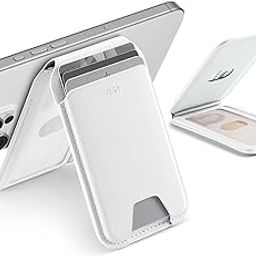 ESR Upgraded for Aura MagSafe Wallet, 5 Card-Holder with Adjustable Stand, RFID Blocking, Magnetic Wallet for iPhone, Slim for iPhone 16/15/14/13/12 Series, Not for Mini, Vegan Leather,Bright White-image-63