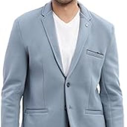 SHOWOFF Men's Blue Solid Single-Breasted Blazer-LBR-4500-1_Blue-image-41