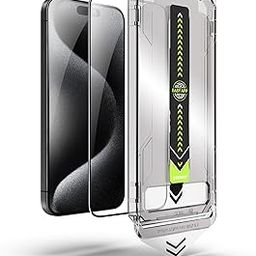 amazon basics Easy Fit & Self Aligning Tempered Glass for iPhone 15 Pro (Pack of 1)-29