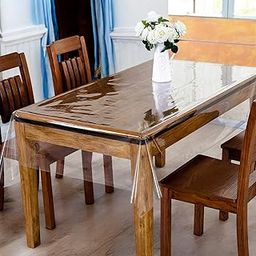 CASA-NEST PVC 4-6 Seater Transparent Centre Table Cover Without Border 45X70 Inch (Lxw) Anti Skid Waterproof1 - Rectangular-1