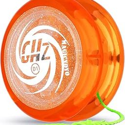 MAGICYOYO Responsive Looping Yo-Yo, D1 Kids Beginner Yoyo with Strings, Plastic Body and Great for String Tricks for Advance Players to Perform Like Pros + Extra 3 Strings -Glitter Crystal Orange-image-2