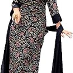 Women's Crepe Printed A-Line Kurta with Pant & Dupatta-picture-5