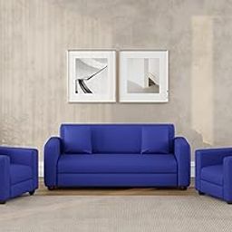 WESTIDO Emporio Homes Sofa Set for Living Room 5 Seater Fabric 3 + 1 + 1 Sofa Set (DIY-Do-It-Yourself) (Blue)-image-85