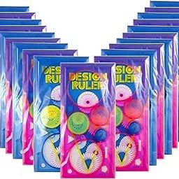 FINEMOE 21pc Spirograph Design Ruler Set - Durable, Cute, Easy-to-Use Party Return Gifts for Birthday - Geometry Drawing Kit Items, Unique Birthday Gift for Kids, Stencil Scale for Girls & Boys-image-6