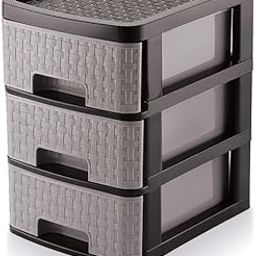 Q8 Twinkle 3 Layer Multipurpose Plastic Drawer System Organizer Rack/Storage Organizer/Standing Cabinet/Table Drawer - 1 Set-image-2