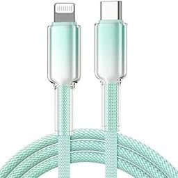 Punnkk USB-C to Lightning Cable Ice Crystal 1 Meter – Ultra-Durable 4th Gen Braided Charging Cable, 60W Fast Charging, Reinforced Bends, for iPhone 14/13/12 (Green)-3