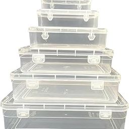 Indianstore4all Small & Large Storage Boxes container with Lock Lid (Size No. -1,2,3,4,5,6,7) Set Of 7 boxes,Plastic,transparent,storage boxes,chudi set organiser-image-97