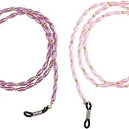 Club Bollywood®2 Pieces Eyegl Sun Gles Holder Necklace Sungl Chain Pink Purple| Fashion Jewelry | Eyegl Chains & Holders|2 Pieces Eyegl Holder Chains-image-34