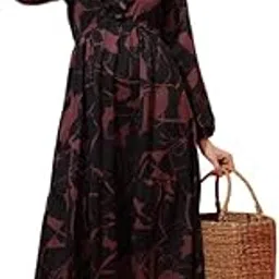 sheetal associates Women's Floral Printed Empire Fit & Flare Maxi Dress| Comfortable Relaxed Fit Summer Dress-picture-30