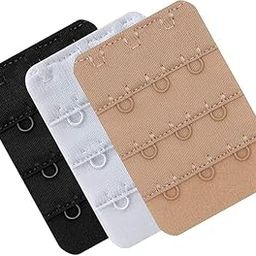 Women's Bra Extender 3-Hook,Black,White, Beige (Pack of 3)-15