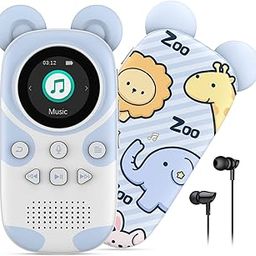 RUIZU 16 GB MP3 Player Children's Bluetooth 5.0 with Headphones Speaker Supports FM Radio, Alarm Clock, One Button Recording, Stopwatch Function (Zoo US)-image-30