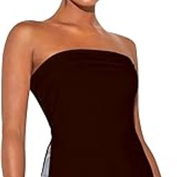 Aahwan Solid Split Strapless Hem Tube Top with Side Slit Crop Top for Women's & Girl's-picture-17