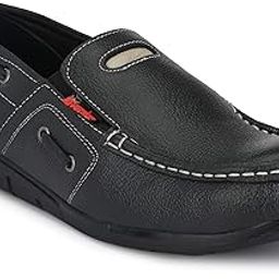KAVACHA Mens Pure Leather Steel Toe Safety Shoe, S67 Size : 6 Black-image-1