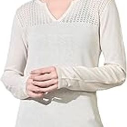 Women's Polka Dot Knit Sweater, Pink with White Dots, Long Sleeve, Crew Neck (in, Alpha, L, Regular, Cream)-image-2