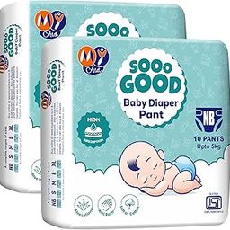 MyAid SOOO GOOD Baby Diaper Pants With Aloe Lotion & Wetness Indicator | Soft & Comfortable | Fast Absorption, Rash-Free, Leak-Proof, For Newborns Up to 5 kg, 20 Count, Pack of 2-image-78