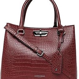 London Women's Maroon Carolina Satchel Bag with Adjustable Strap| hand bags for women stylish medium size |Ladies Purse Handbag|Shoulder bag for woman-image-17