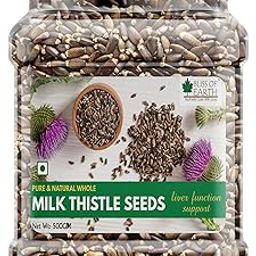 Bliss of Earth 500gm Milk Thistle Seeds Organic Super Food Great for Guts Health & Boost Immunity (Pack of 1)-image-1