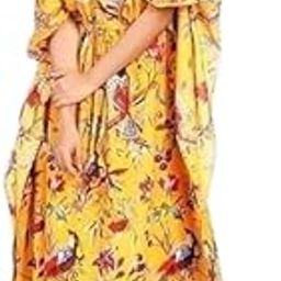 Jaipur Export QULITY Pure 100% COOTAN Long Desinger Kaftan Dress .Cotton Printed Maxi Night Dress Kaftan Jaipur Yelow Multicolour-10