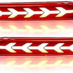 ETH Rear Matrix Reflector LED Light for Suzuki Baleno Brezza Swift Dzire S-Presso S-Cross Alto Swift Ritz Ertiga WagonR Celerio Ciaz SX4 –Sequential Flowing Arrow Brake Indicator Lamp (2Pcs, Type-B)-image-49