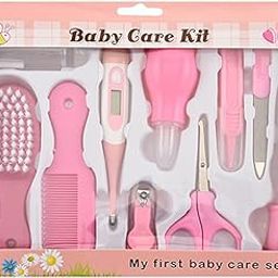 Roseleaf Grooming Kit, Portable Baby Safety Care Set with Hair Brush Comb Nail Clipper Nasal Aspirator etc for Nursery Newborn Toddlers Infant Girl Boys Keep Clean Baby Care Kit (Pink)-image-83