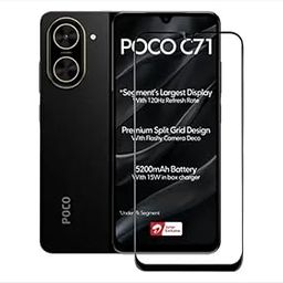 Dashmesh Shopping Tempered Glass Screen Protector for Poco C71 | M7 (Black) Edge to Edge Full Screen Coverage Premium Military-Grade-image-53