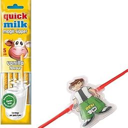 Quick Milk Magic Sipper Straw with Premium Ben 10 Rakhi | Rakhi Gift For Brother |Magic Sipper Straw | 69-16