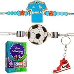 Kizzi® Indian Team Jersey & Football Rakhi Set with Keychain & Celebration Chocolate – Raksha Bandhan Gift Combo for Brother, Kids, Boys & Sister-image-99