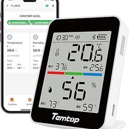 Temtop Humidity Meter T1, Indoor Thermometer for Room Temperature, Bluetooth Hygrometer with Notification Alerts, Data Export, Digital Gauge for Home, Office, Greenhouse, Garage, Baby Nursery, Gift-image-73