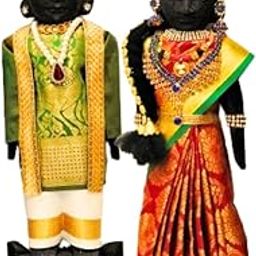 SIMPLE DAYS Decorated Marapachi Bommai | Dressing Wooden Dolls | Bommala Koluvu | Pattada Gombe | Navratri Golu Dolls | Raja Rani Dolls - 20 Cm-image-50