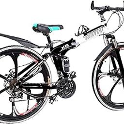 TRZINO X6 Cycle 6 Spoke Foldable Cycle with 21 Speed Gear, Dual Disc Brake, Carbon Frame Suspension Bicycle for Men, 26-Inch Wheel Size, Mountain Bike-image-61