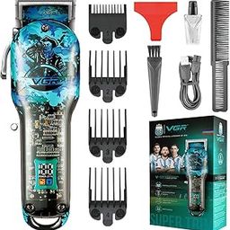 VGR V-685 Professional Salon Series Hair Clipper/Hair Trimmer for Men with LED Display, 300 min Runtime & 8 Length Settings (Blue)-29