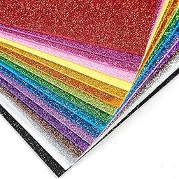 RJV Global -EVA Foam A4 Size & 2mm Thick Glitter Sheet 10 Different Sparkles Color for Arts and Crafts, Scrapbooking, Paper Decorations.-11