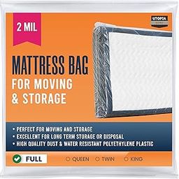 Utopia Home Mattress Bag for Moving Full Size Mattress Storage Bag, Plastic Mattress Encasement Cover, Fits Mattresses up to 14 Inches-image-6