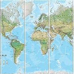 WallDesign World Map Wall Art Vinyl Painting - (48.5 in Width x 30 in Height)-image-73
