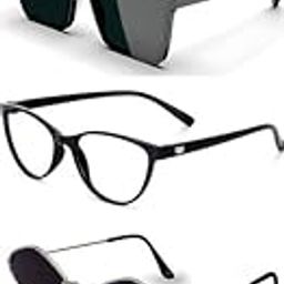 Unisex combo offer pack of 5 shades Unisex Fashion Sunglasses Set, 5 Pairs, Metal Frame, Black and Silver - Combo5-2057-image-50
