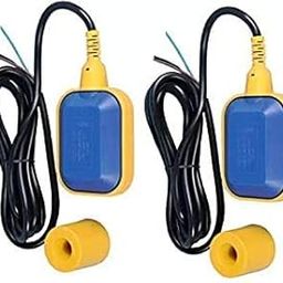 OCEAN STAR Float Level Switch | Float Switch Fluid Level Controller Wired Magnestic Sensor Square Head Float Switch Water Level Controller WLC Cable Floaty (3 m, Medium, Blue and Yellow)-Pack of 2-74