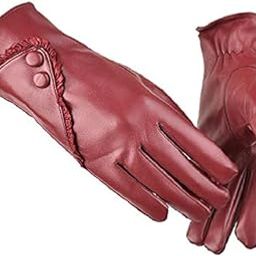 Luxury PU Leather Winter Thermal Warm Gloves Mittens Winter Accessories Hand Arm Warmer for Women & Girls-image-92
