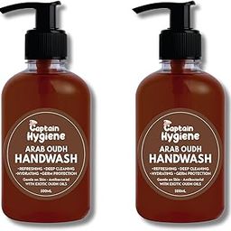Captain Hygiene Handwash – Pack of 2 (500ml Each, Brown) | Antibacterial Liquid Soap, Arab Oudh Fragrance, Deep Cleaning & Hydrating Formula-image-85