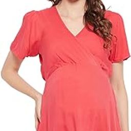 Women Rust Solid Pre and Post Pregnancy | Maternity & Nursing Top-2