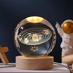 fizzytech Led Lamp Light with Wooden Stand Decorations Gifts Ideal for Livingroom, Bedroom and Studyroom Décor (3D Galaxy Ball)-32
