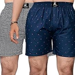 Men's Cotton Printed Regular Boxer Shorts - Pack of 2 (Black -Nevy MIT-4XL_1)-image-62