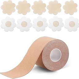 Boob tape roll, breast uplift tape, 5-metre multipurpose Body Tape for Women Push Up & Lifting Breast, no show bra, skin friendly adhesive (Boob Tap)-image-87