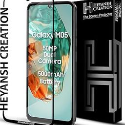 HEYANSH CREATION Tempered Glass Screen Protector Compatible for Samsung Galaxy M05 with Edge to Edge Coverage and Easy Installation Kit, Pack of 1, Black-28