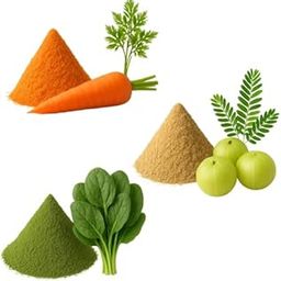 Myla Organics Solar Dehydrated Combo Powders (Carrot, Amla Palak Sinach) - 3x100g = 300 gram-image-73
