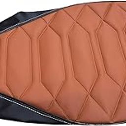 Guance PU Leather Diamond Finish Machine Cut with Extra Cushion DesignThread Fitting Scooty Seat Cover Compatable with Ola Electric S1, S1 Pro, Air & S1X (Tang Black,Diamond Style1Pcs)-65