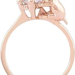 ami Rose Gold Contemporary Cubic Zirconia Cute Teddy Brass Ring For Women-ZPFK20118-picture-0